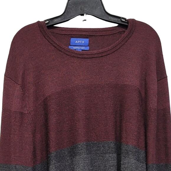 Apt 9 Mens XXL Acrylic Merino Wool Long Sleeve Color Blocked Knit Sweater - Picture 2 of 4